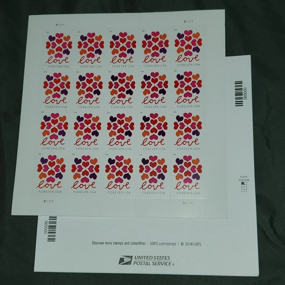 100‎ Love Hearts Blossom 2019 Forever Stamps USPS Postage Wedding Invitations